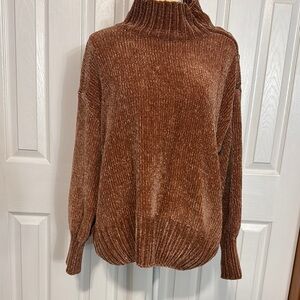 Cynthia Rowley Brown Chenille Turtleneck Sweater